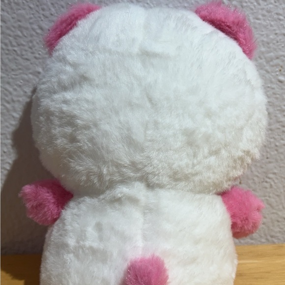 Pink and White Stuffed Animal Plush Toy with Round Body and Minimalist Face - Picture 2 of 2